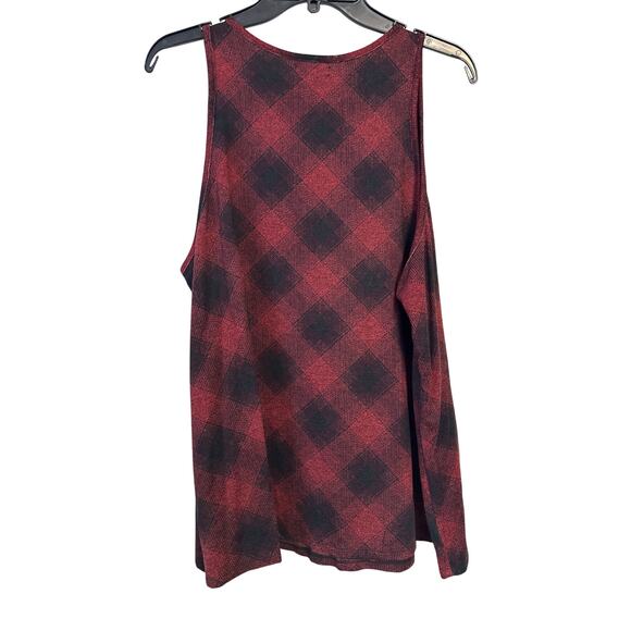 Maurices Super Soft Ribbed Fabric Tank Top Sx XXL plaid print button - Picture 3 of 5